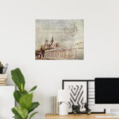 Textured Notre Dame Poster (Heimbüro)