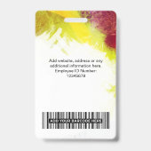 Textured Paint Employee Photo, Bar Code, Name Ausweis (Rückseite)