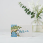 Textured Painted World Map with Marked Locations Visitenkarte (Stehend Vorderseite)
