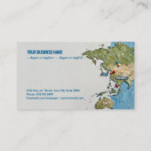Textured Painted World Map with Marked Locations Visitenkarte (Rückseite)