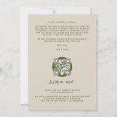 Textured Paper Wildflowers Arch Wedding Photo Save The Date (Rückseite)