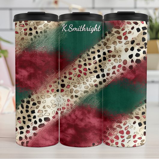 Textured Patchwork Animal Print Pattern Thermosbecher
