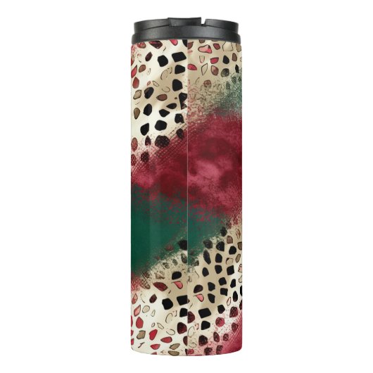 Textured Patchwork Animal Print Pattern Thermosbecher (Rückseite)