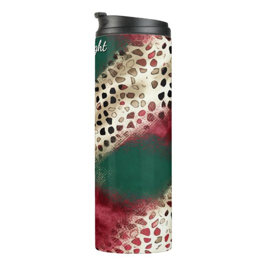 Textured Patchwork Animal Print Pattern Thermosbecher (Nach rechts gedreht)