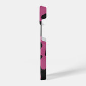 Textured pink and black camo abstract iPhone Hülle (Linke Seite)