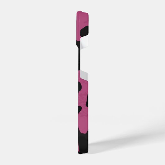  Textured pink and black camo abstract iPhone Hülle (Linke Seite)