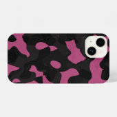Textured pink and black camo abstract iPhone Hülle (Rückseite (Horizontal))