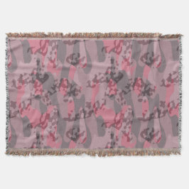 textured pink and mauve Camo abstract Decke