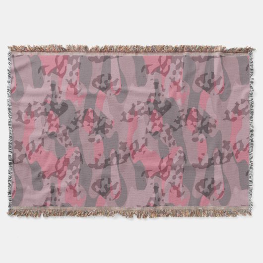 textured pink and mauve Camo abstract Decke (Vorderseite)