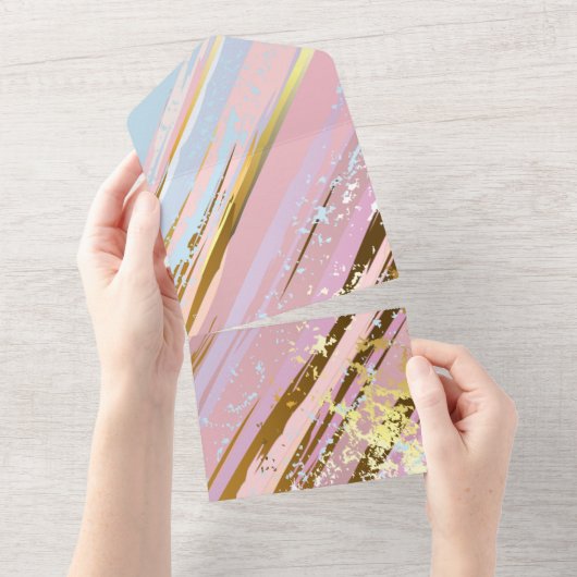 Textured Pink Background All In One Einladung (Abreißen)