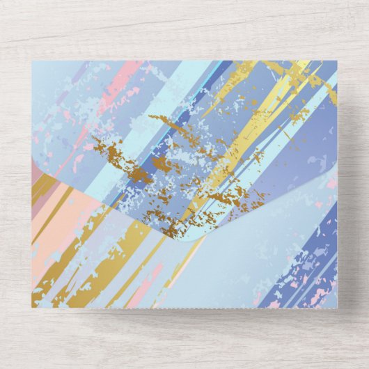 Textured Pink Background All In One Einladung (Rückseite)