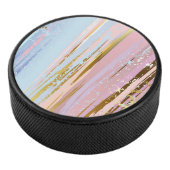 Textured Pink Background Eishockey Puck (3/4)