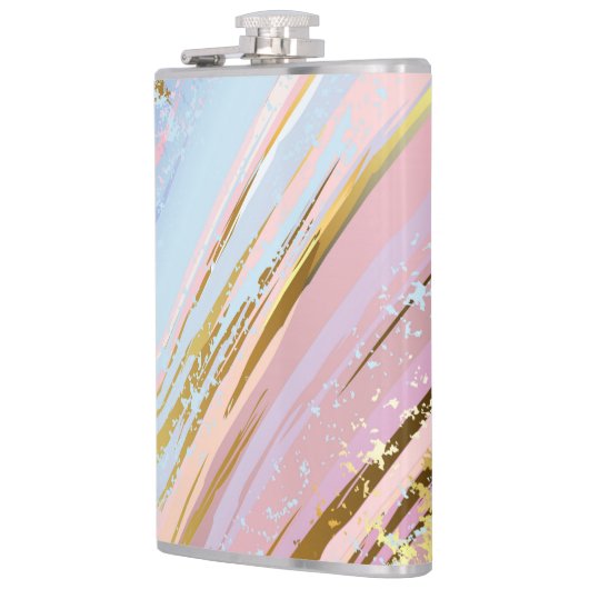 Textured Pink Background Flachmann (Links)