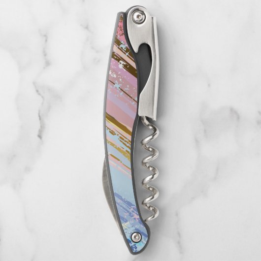 Textured Pink Background Kellnermesser (Rückseite)