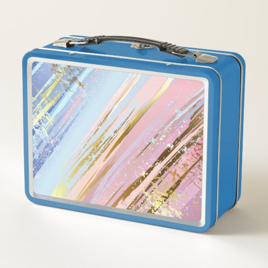 Textured Pink Background Metall Brotdose (Rückseite)