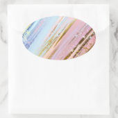 Textured Pink Background Ovaler Aufkleber (Tasche)