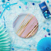 Textured Pink Background Pappteller (Party)