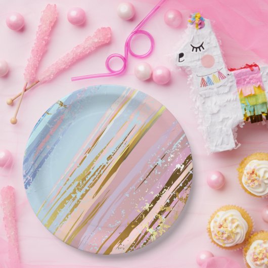 Textured Pink Background Pappteller (Party)