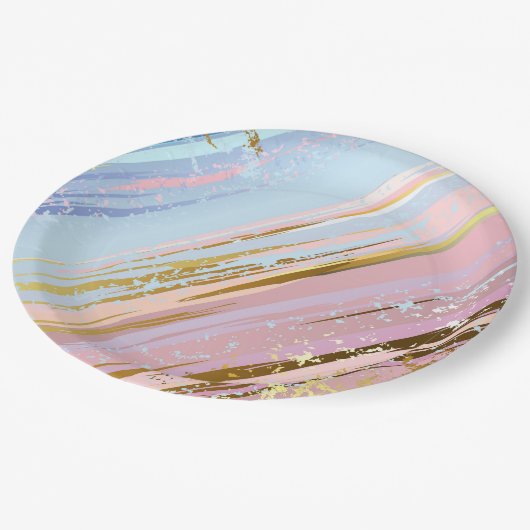 Textured Pink Background Pappteller (Schrägansicht)