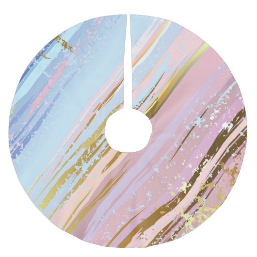 Textured Pink Background Polyester Weihnachtsbaumdecke (Vorderseite)