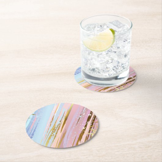 Textured Pink Background Runder Pappuntersetzer (Vor Ort)