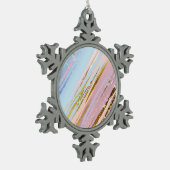 Textured Pink Background Schneeflocken Zinn-Ornament (Links)