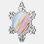 Textured Pink Background Schneeflocken Zinn-Ornament (Rechts)