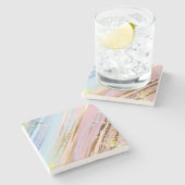 Textured Pink Background Steinuntersetzer (Seitenansicht)