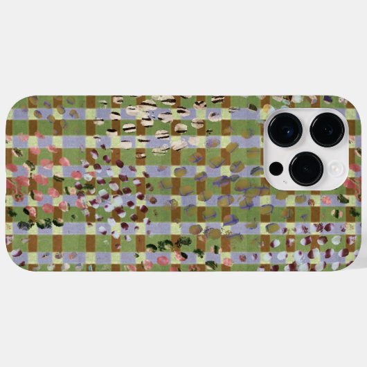 Textured Pointillism Grid Pattern Artwork Case-Mate iPhone Hülle (Rückseite (Horizontal))
