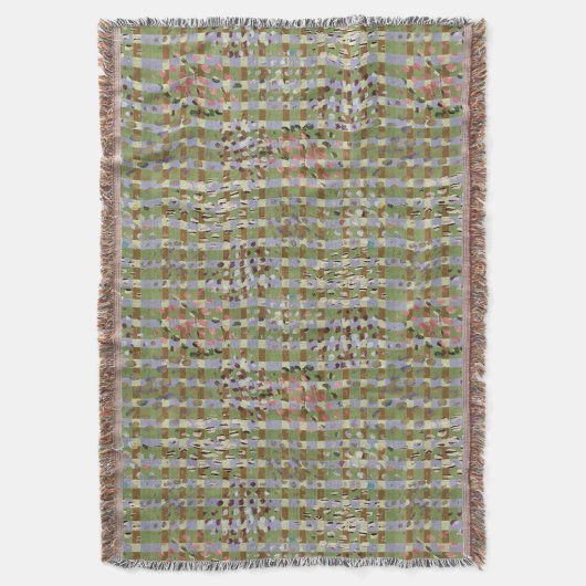 Textured Pointillism Grid Pattern Artwork Decke (Vorderseite Vertikal)