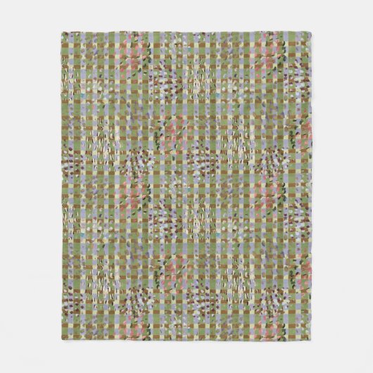 Textured Pointillism Grid Pattern Artwork Fleecedecke (Vorderseite)