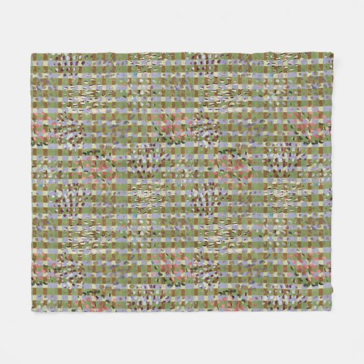 Textured Pointillism Grid Pattern Artwork Fleecedecke (Vorderseite (Horizontal))