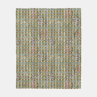 Textured Pointillism Grid Pattern Artwork Fleecedecke