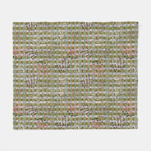Textured Pointillism Grid Pattern Artwork Fleecedecke (Vorderseite (Horizontal))
