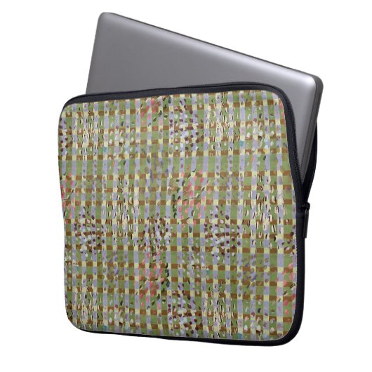 Textured Pointillism Grid Pattern Artwork Laptopschutzhülle (Vorderseite Links)
