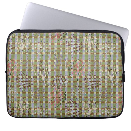 Textured Pointillism Grid Pattern Artwork Laptopschutzhülle (Vorderseite)