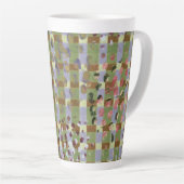 Textured Pointillism Grid Pattern Artwork Milchtasse (Rechte Ecke)