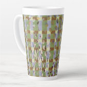 Textured Pointillism Grid Pattern Artwork Milchtasse (Linke Ecke)