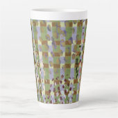 Textured Pointillism Grid Pattern Artwork Milchtasse (Vorderseite)