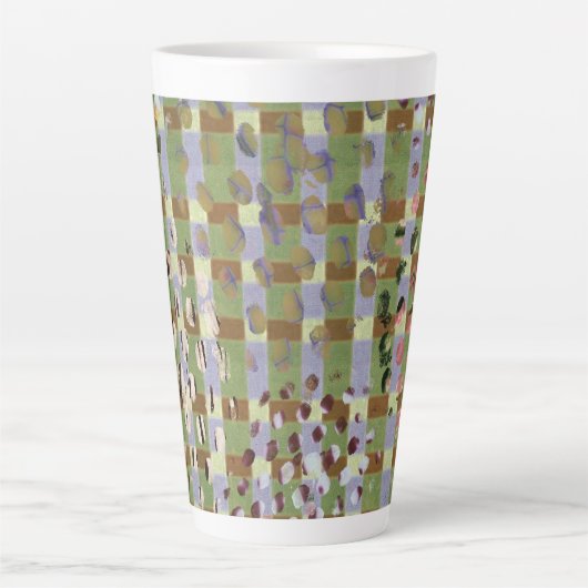 Textured Pointillism Grid Pattern Artwork Milchtasse (Vorderseite)