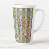 Textured Pointillism Grid Pattern Artwork Milchtasse (Rechts)