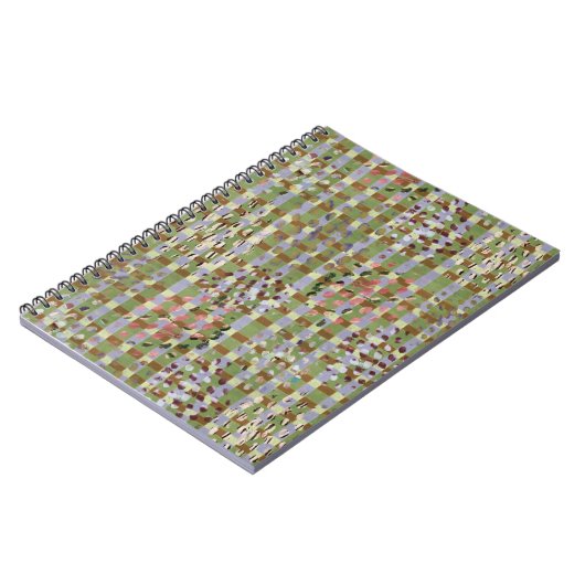 Textured Pointillism Grid Pattern Artwork Notizblock (Linke Seite)