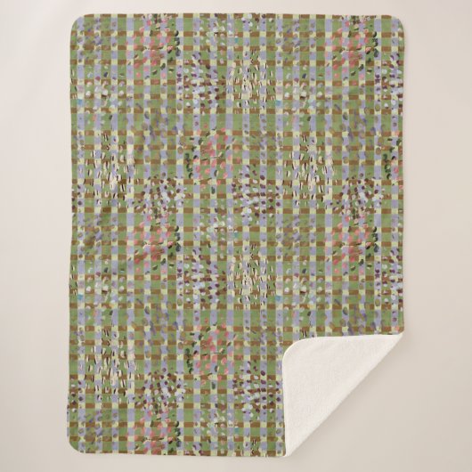 Textured Pointillism Grid Pattern Artwork Sherpadecke (Vorderseite)