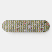 Textured Pointillism Grid Pattern Artwork Skateboard (Horizontal)