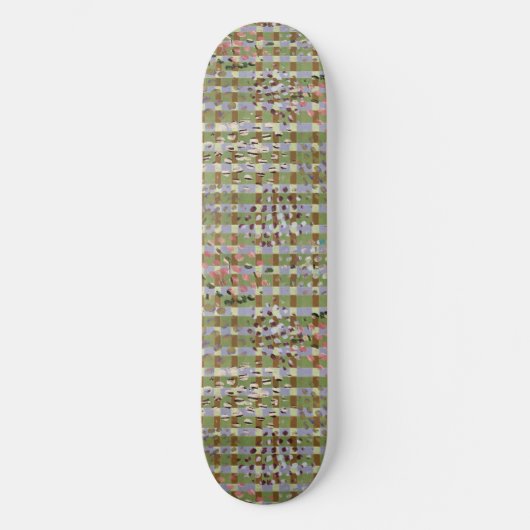 Textured Pointillism Grid Pattern Artwork Skateboard (Vorderseite)