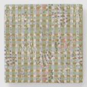 Textured Pointillism Grid Pattern Artwork Steinuntersetzer (Vorderseite)