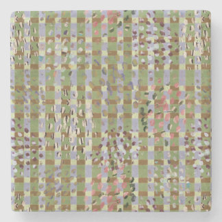 Textured Pointillism Grid Pattern Artwork Steinuntersetzer