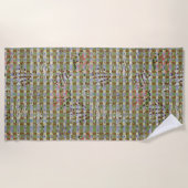 Textured Pointillism Grid Pattern Artwork Strandtuch (Vorderseite)
