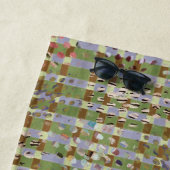 Textured Pointillism Grid Pattern Artwork Strandtuch (Beispiel)