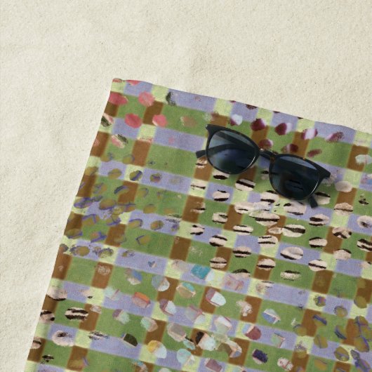 Textured Pointillism Grid Pattern Artwork Strandtuch (Beispiel)